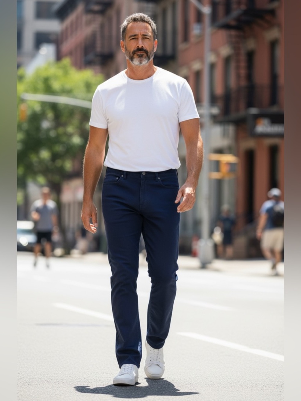 ROWM Navy Blue 5-Pocket Chino Pants Men’s 36x29 Flat Front Work Casual